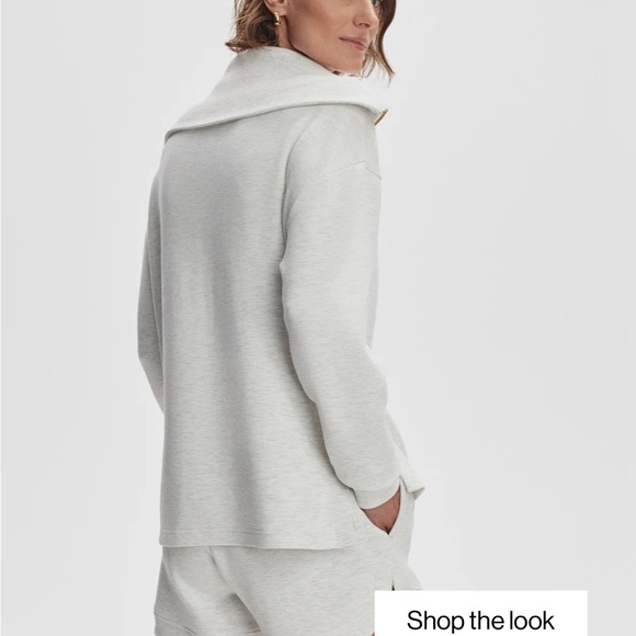 Varley Larson Ivory Marl Half-Zip Sweater - Picture 8 of 16